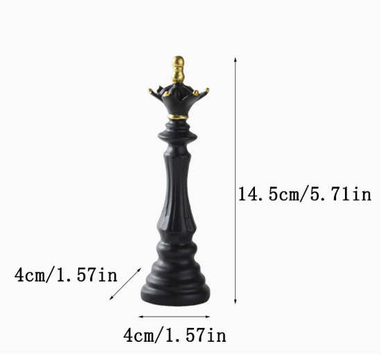 LEAP European Style Resin Chess Ornaments – black queen for Modern Interior Design