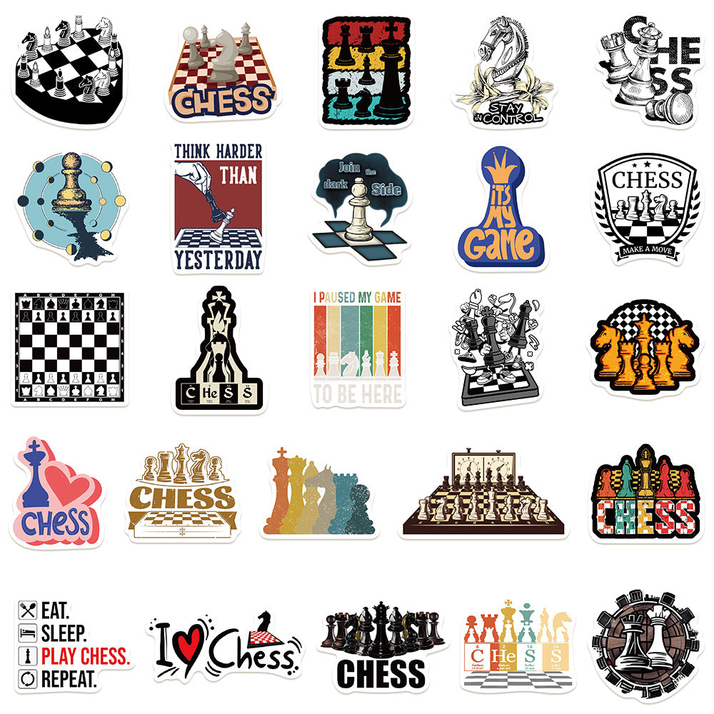 Chess Culture Premium Sticker Pack – Waterproof Vinyl Decals for Personalizing Your Strategic Lifestyle