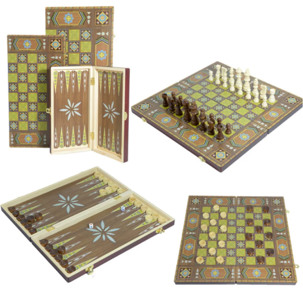 Professional Wooden Magnetic Chess Set-Classic 3-in-1