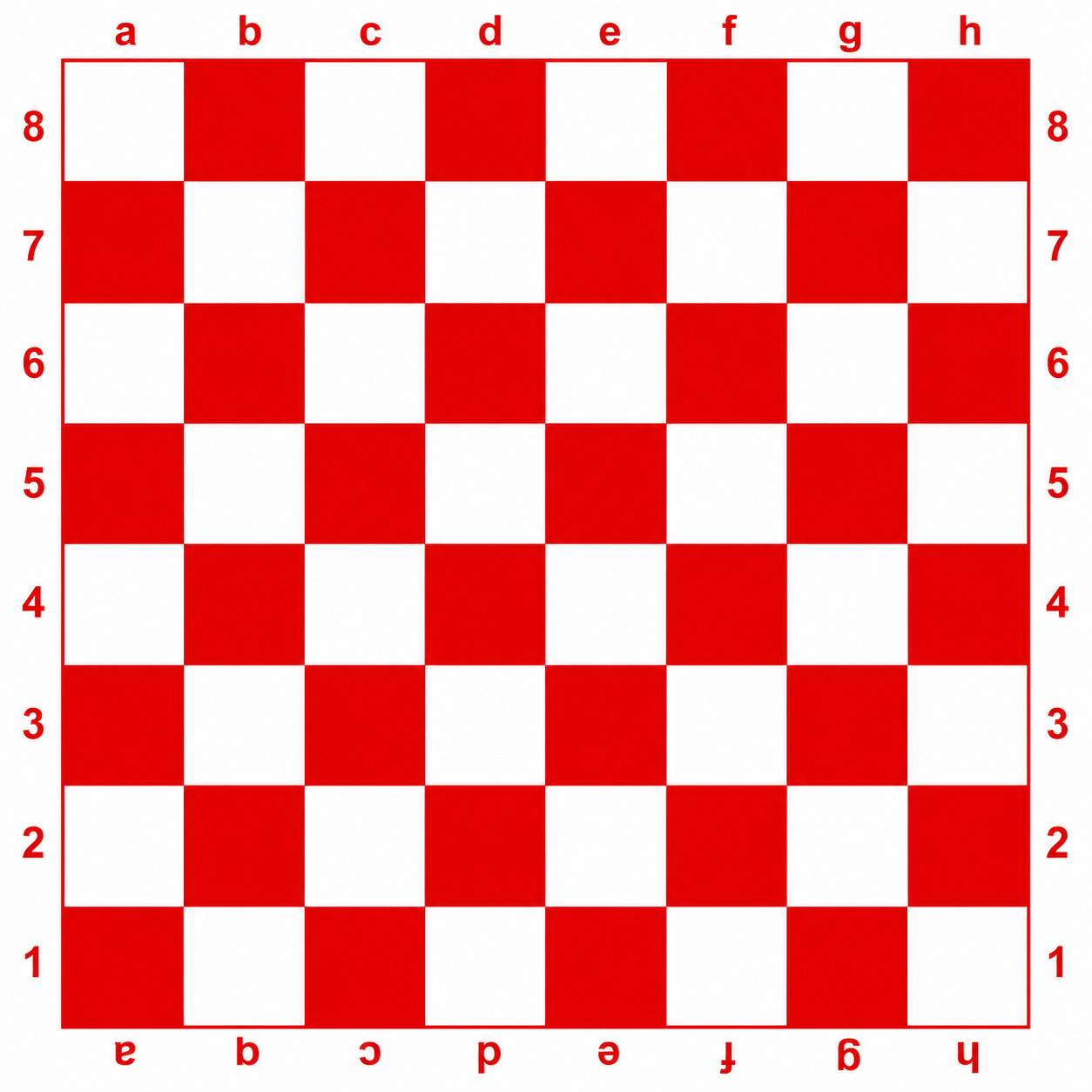 LEAP WG-QP01-RED Chess Board  - Size Vinyl Chess Board - 20"×20" Full-Scale Roll-Up Design