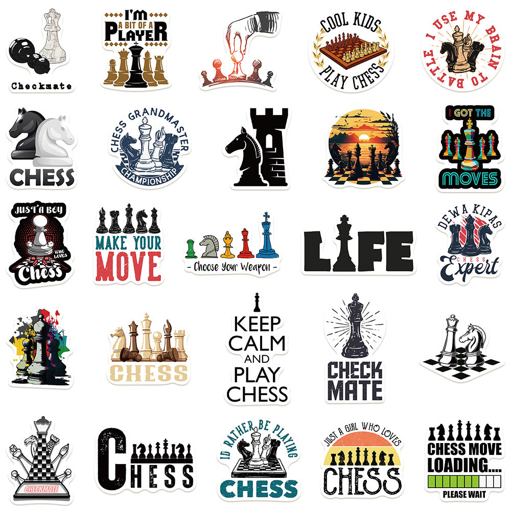 Chess Culture Premium Sticker Pack – Waterproof Vinyl Decals for Personalizing Your Strategic Lifestyle