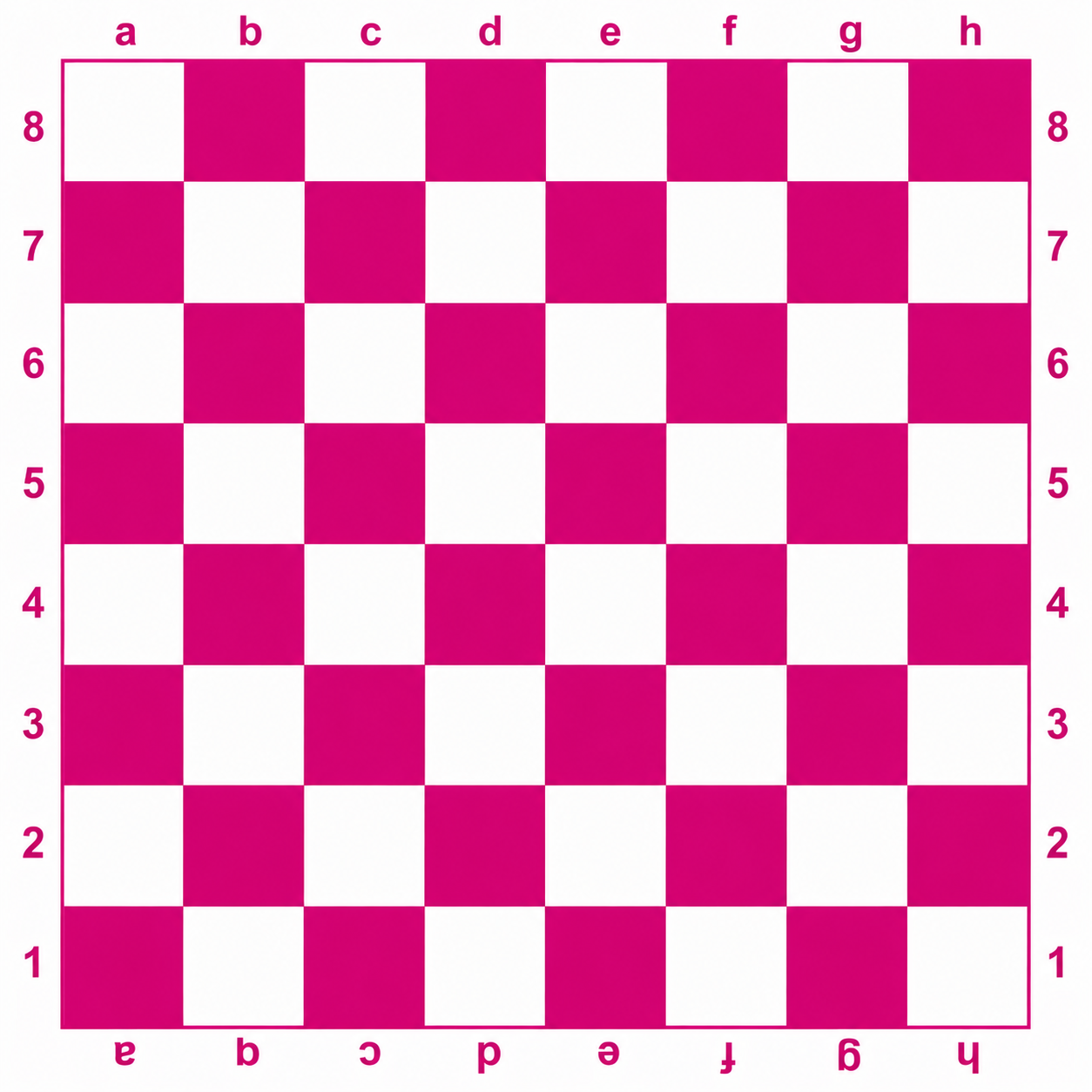 LEAP WG-QP01-PINK  Chess Board  - Size Vinyl Chess Board - 20"×20" Full-Scale Roll-Up Design