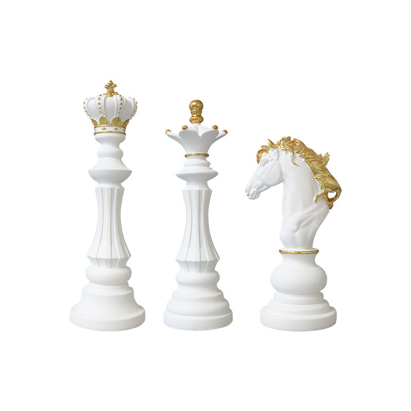 LEAP European Style Resin Chess Ornaments – white horse for Modern Interior Design