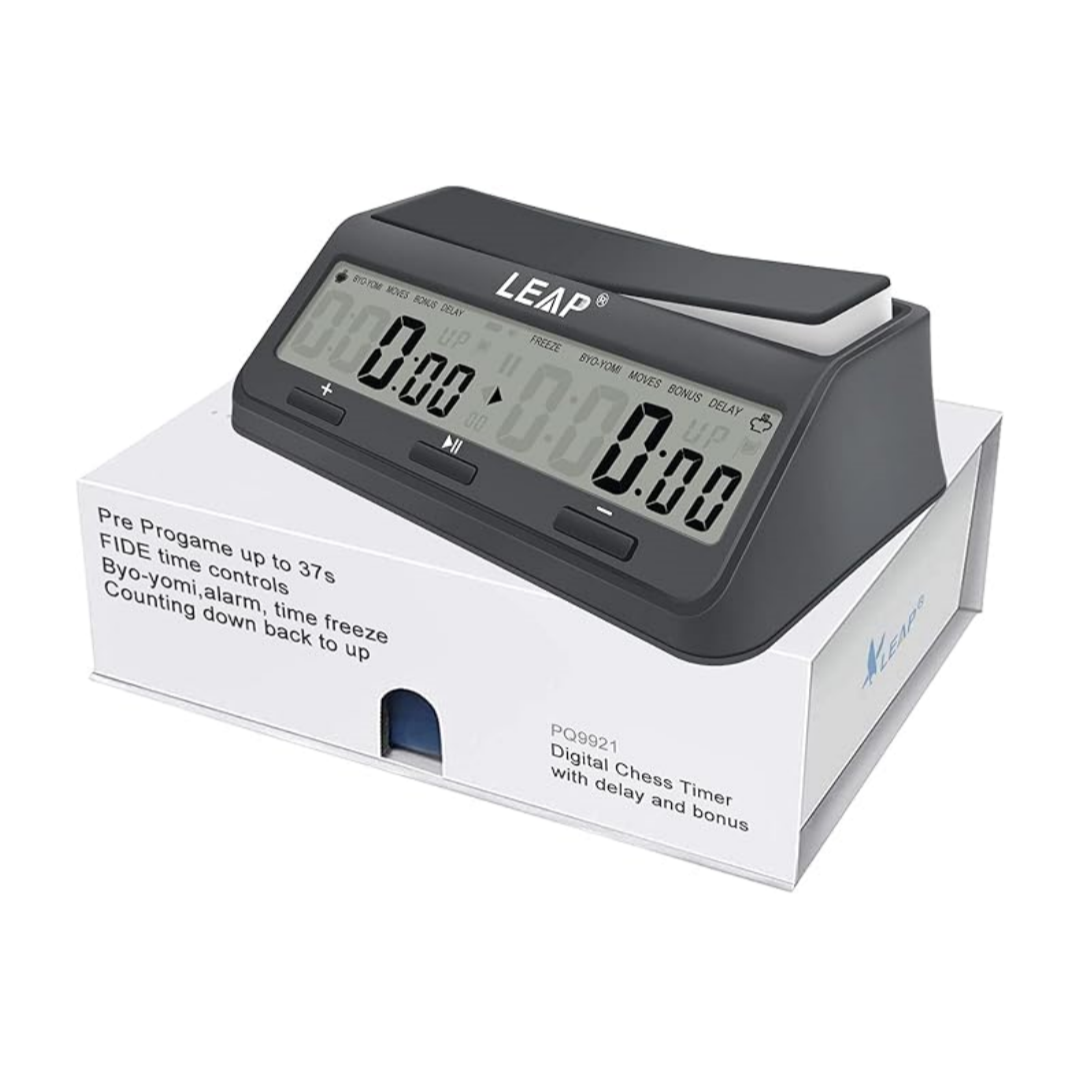 LEAP PQ9921 -PRO CHOICE-Digital Chess Timer - High-Visibility Lever & Multi-Mode Programming