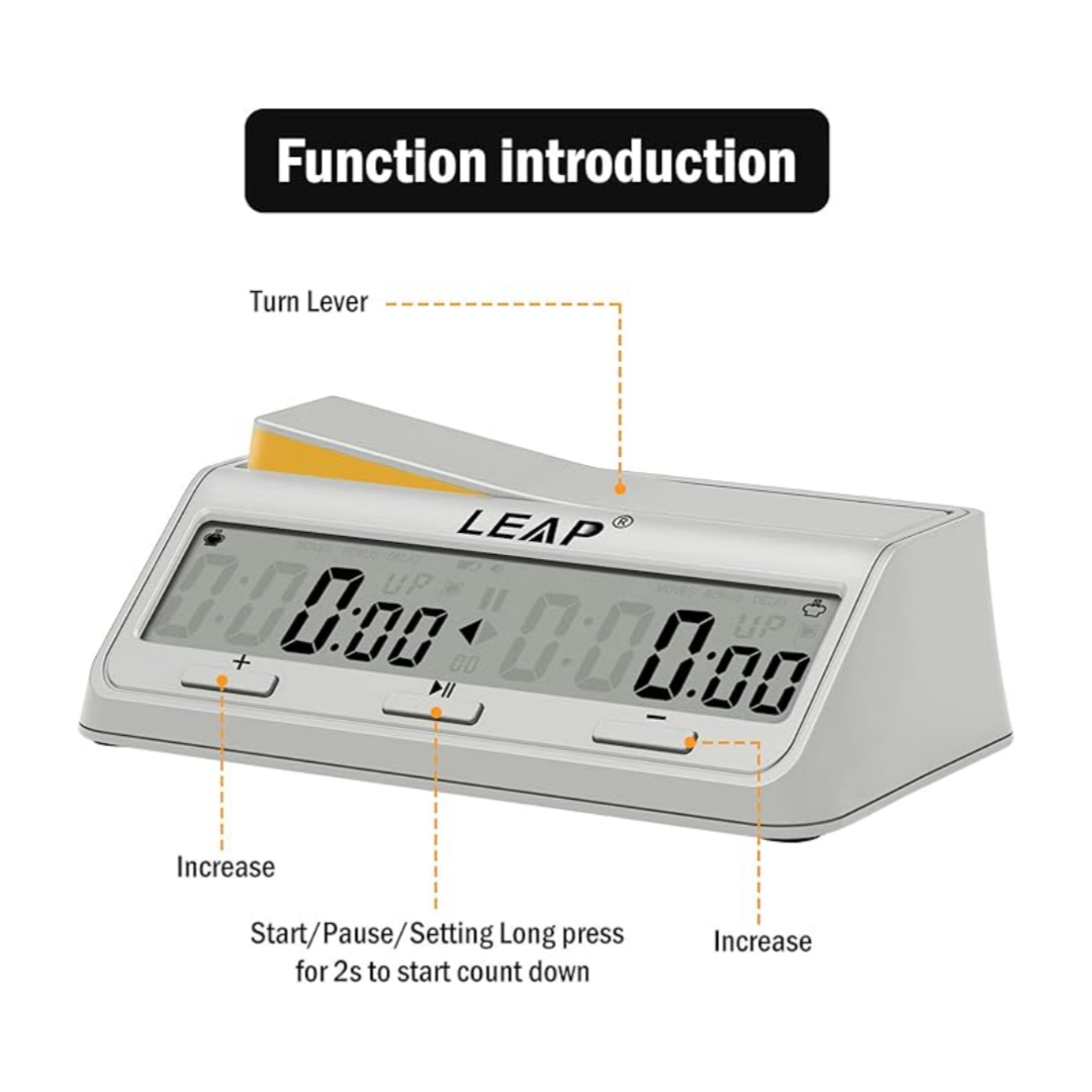 LEAP PQ9917 Professional Digital Chess Timer – Advanced Multi-Function Game Cloc