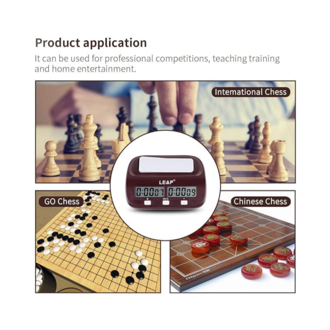 LEAP PQ9907S Digital Chess Clock - Global Bestseller Brown Grain Edition