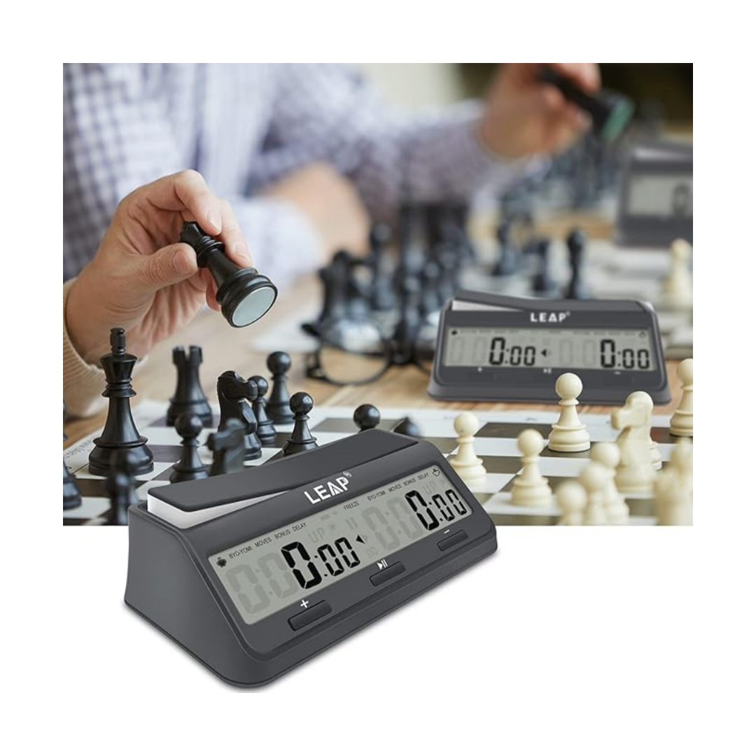 LEAP PQ9921 -PRO CHOICE-Digital Chess Timer - High-Visibility Lever & Multi-Mode Programming