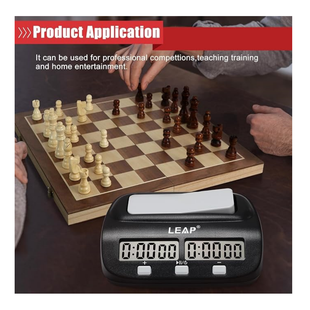 LEAP PQ9907S Digital Chess Clock - Global Bestseller (Sleek MatteBlack Edition)