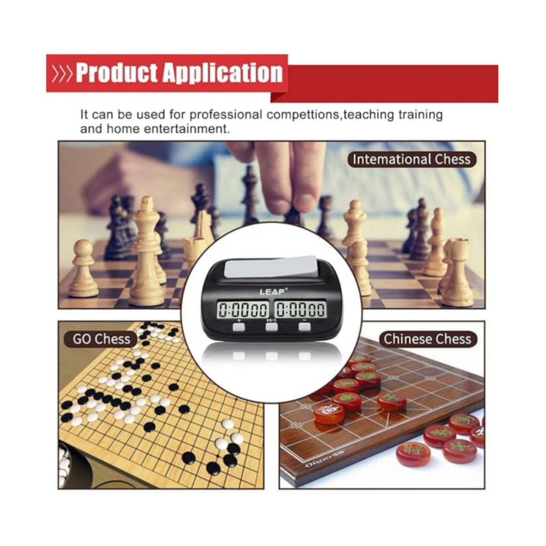 LEAP PQ9907S Digital Chess Clock - Global Bestseller (Sleek MatteBlack Edition)
