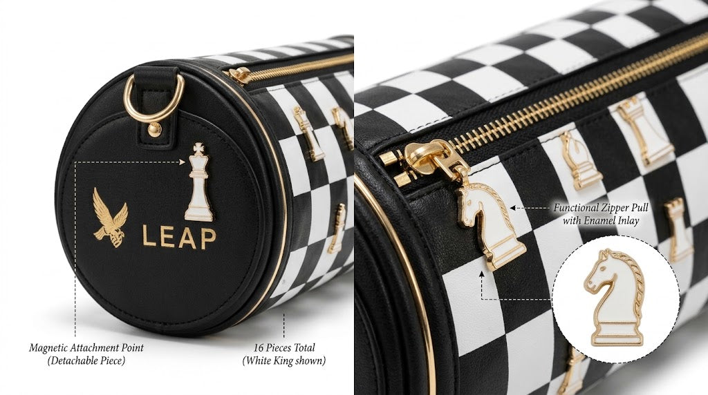 Genuine Leather Chess Crossbody Bag — image 3
