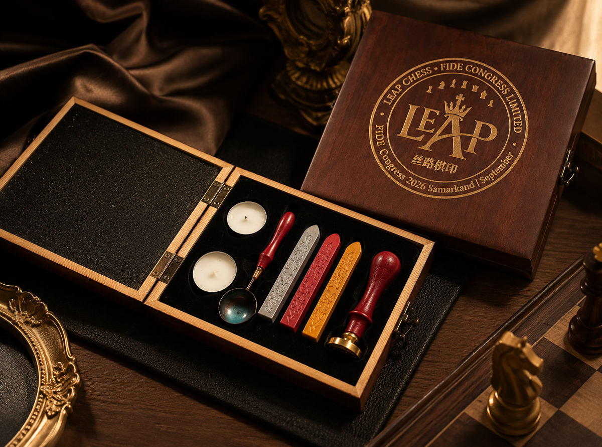 Chess Wax Seal Wooden Gift Box Set — image 1