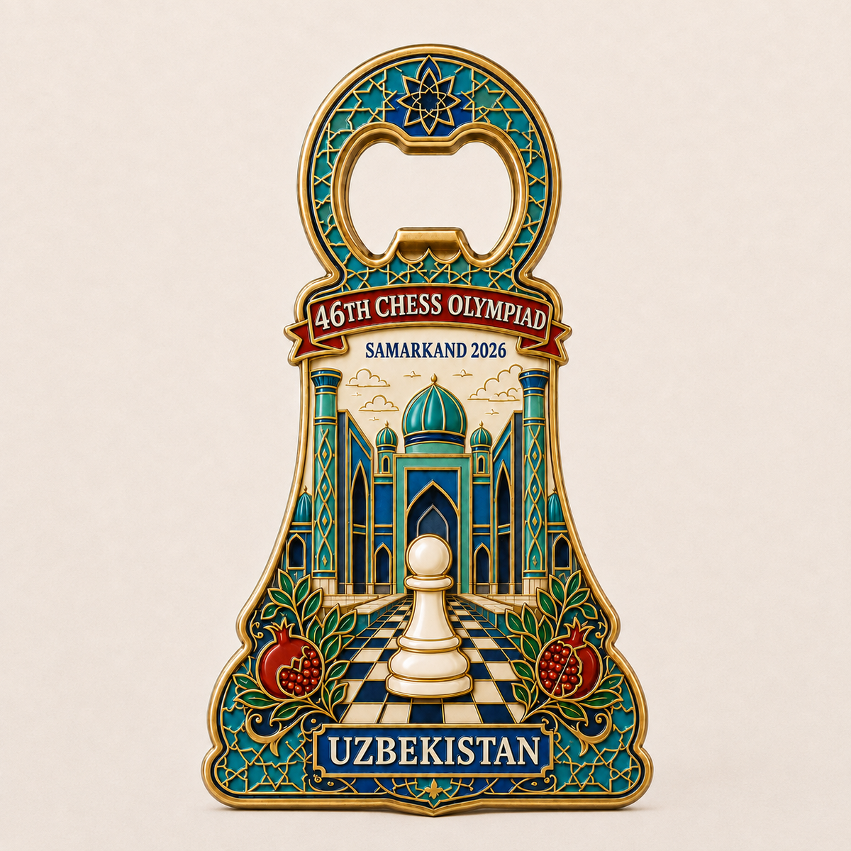 Chess Enamel Bottle Opener — image 1