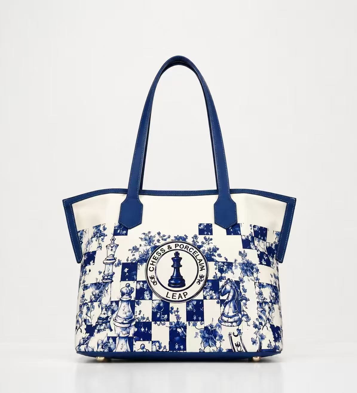 LEAP Chess × Blue-and-White Porcelain Tote Bag — image 1