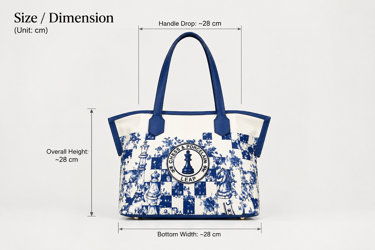 LEAP Chess × Blue-and-White Porcelain Tote Bag — image 3