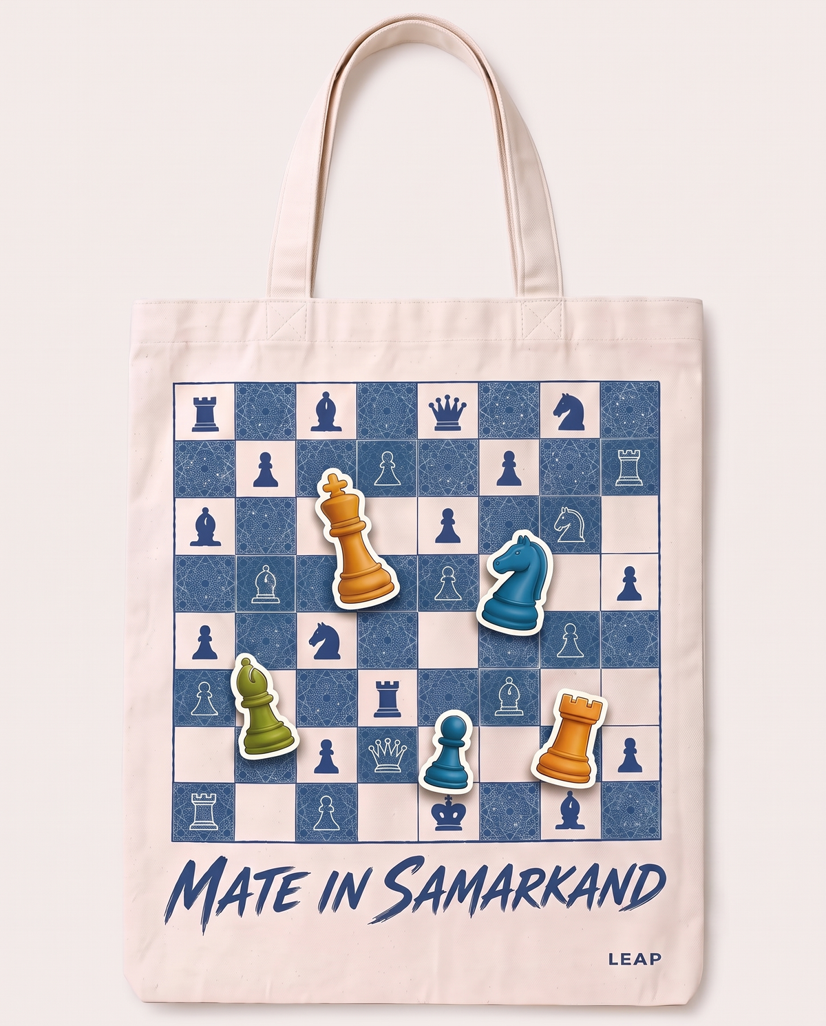 LEAP Blue Chessboard Tote Bag — image 1