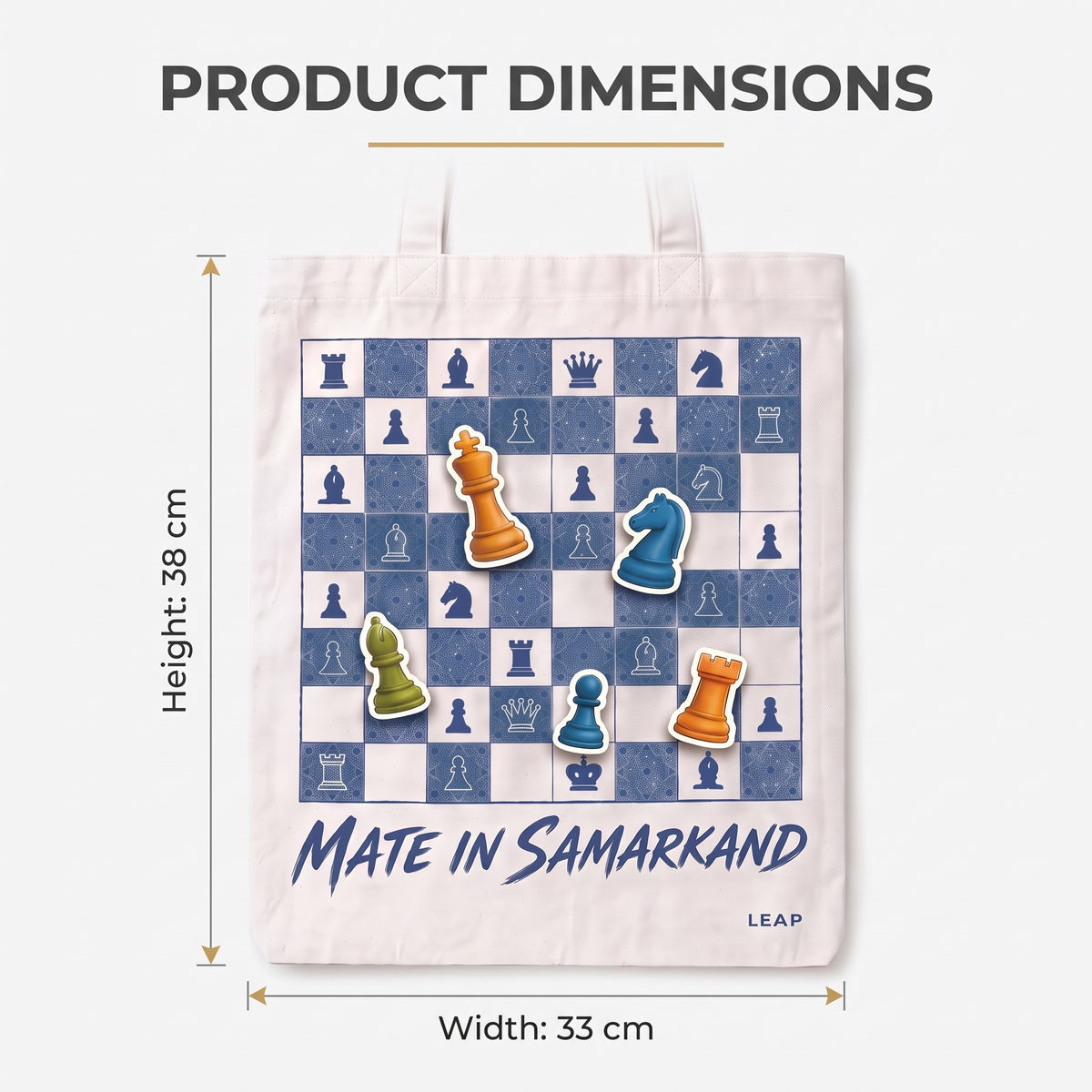 LEAP Blue Chessboard Tote Bag — image 2