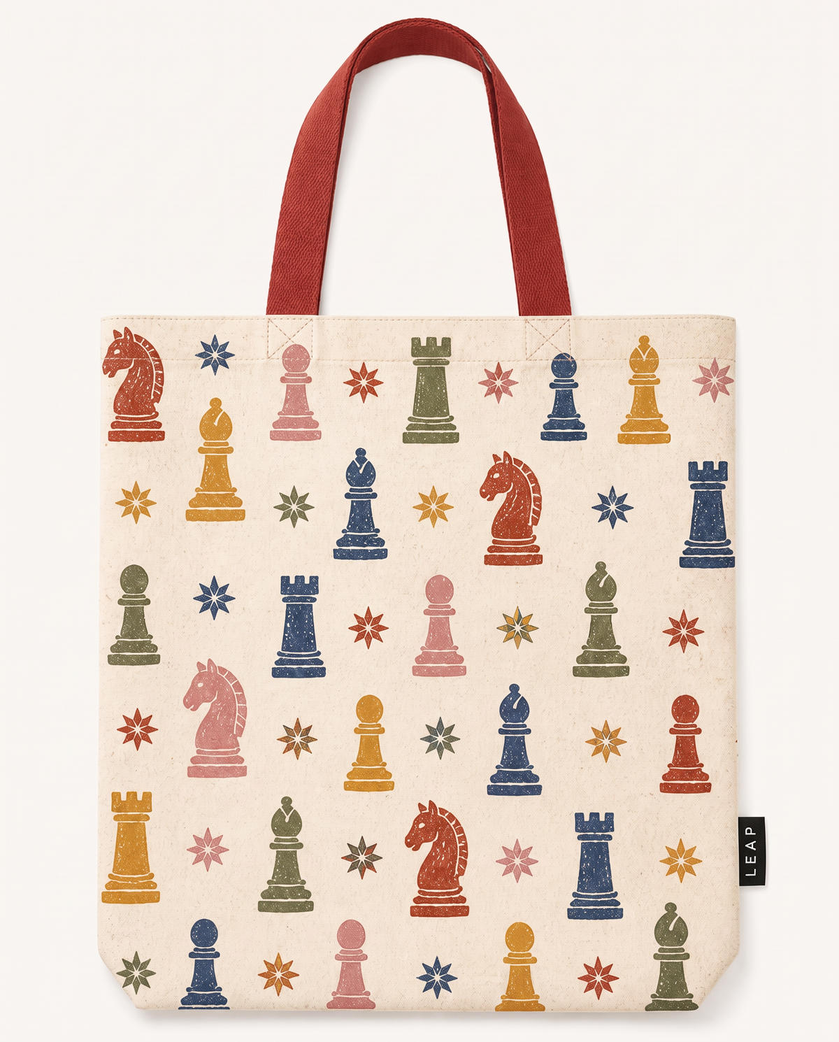 LEAP All-Over Chess Print Tote Bag — image 1