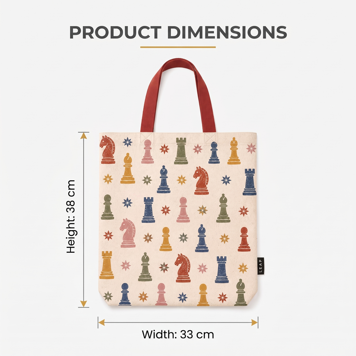 LEAP All-Over Chess Print Tote Bag — image 2