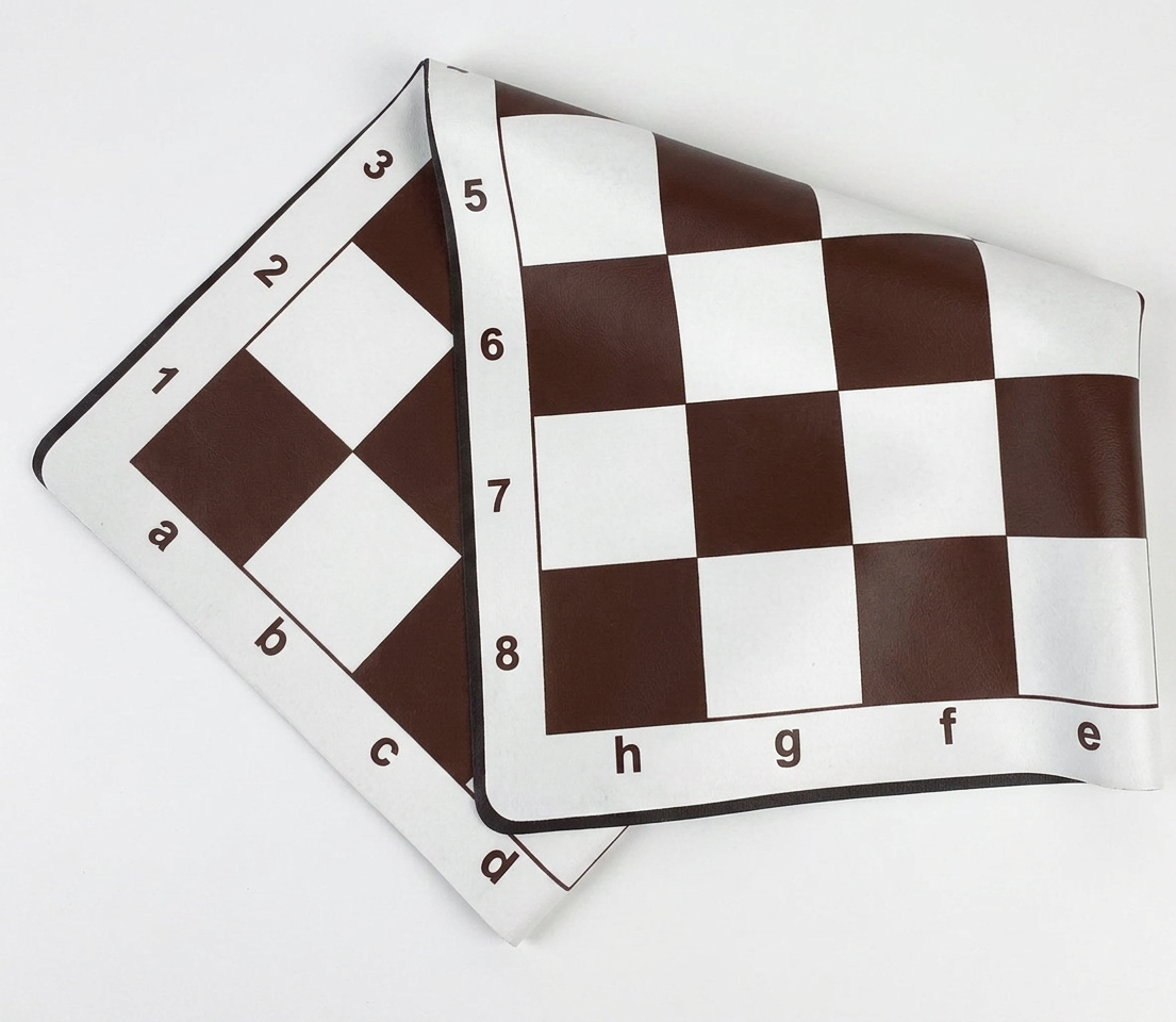 LEAP WG-QP03-BROWN Professional Size Vinyl Chess Board - 17"×17" Compact Roll-Up Design