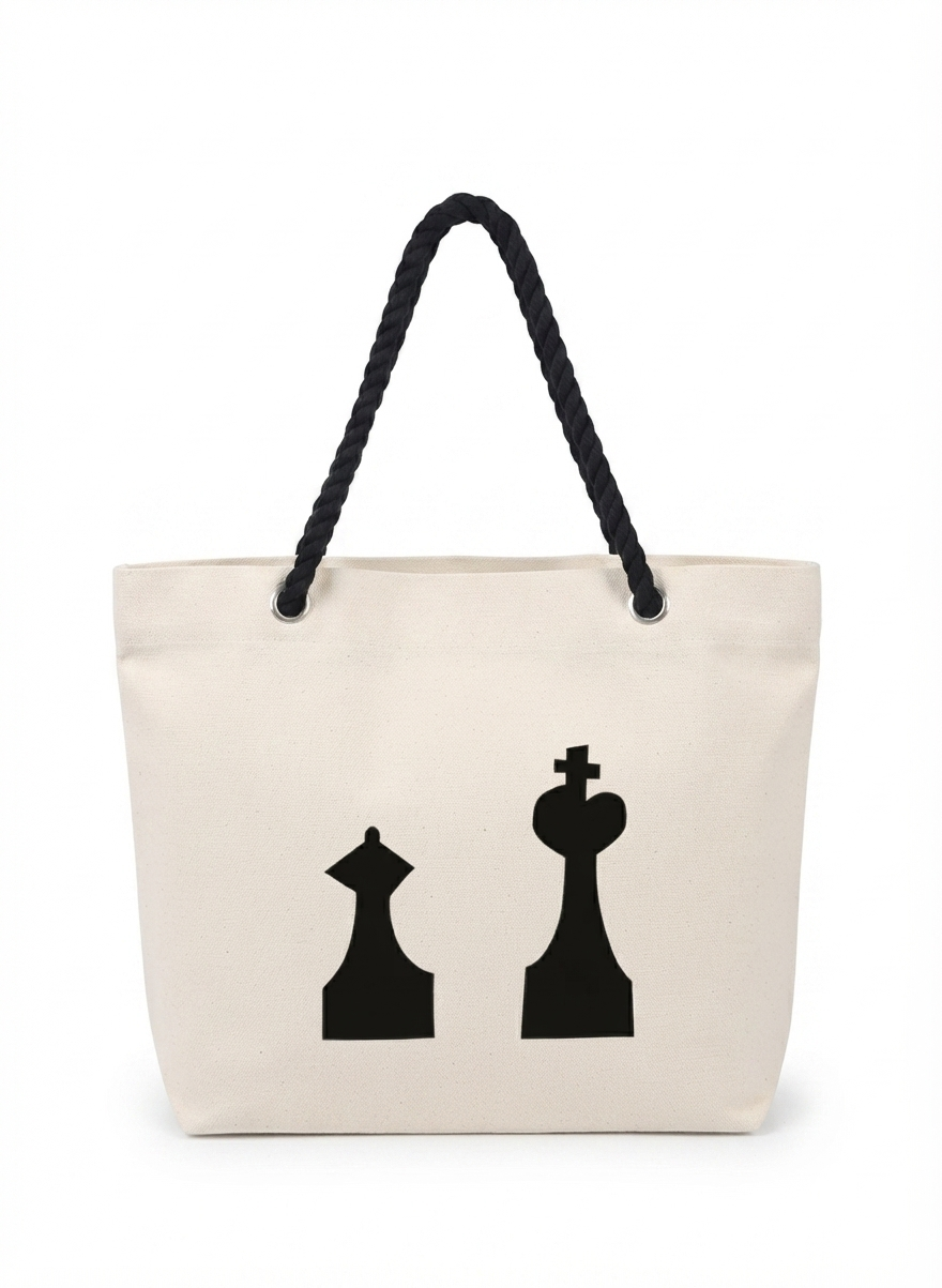 Abstract chess tote bag front view