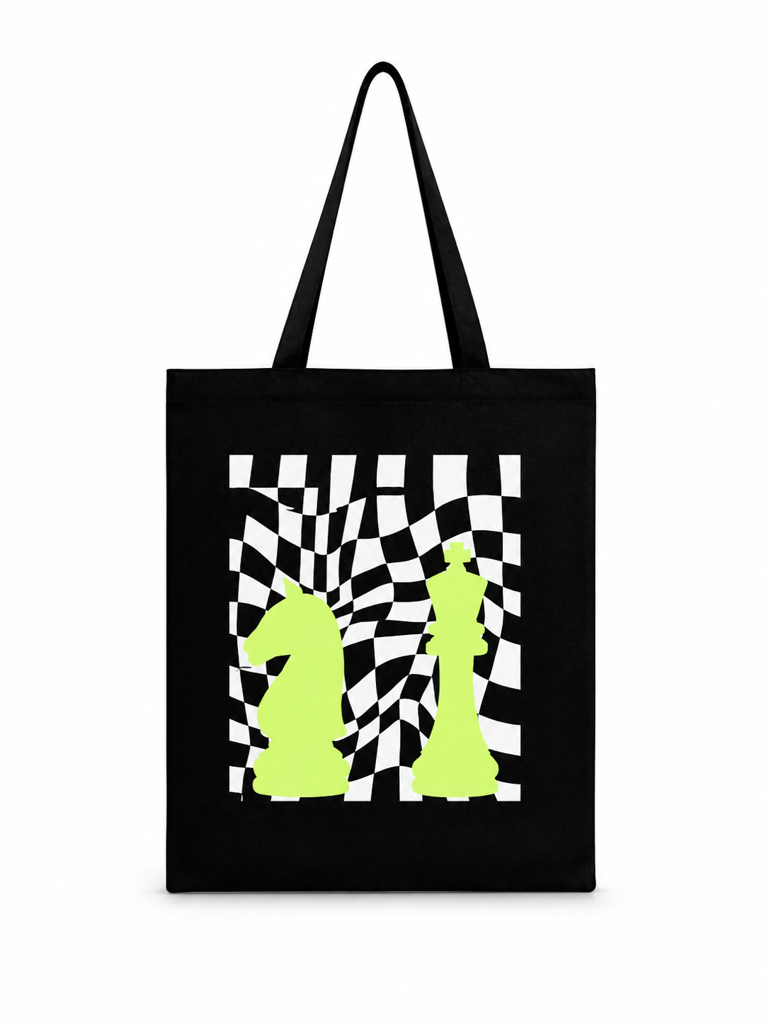 Color-block canvas tote bag front view