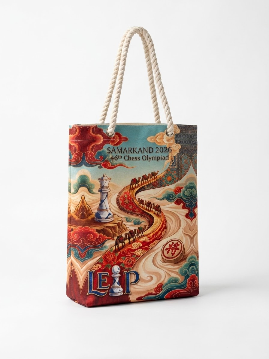 Silk Road gusseted tote bag front view
