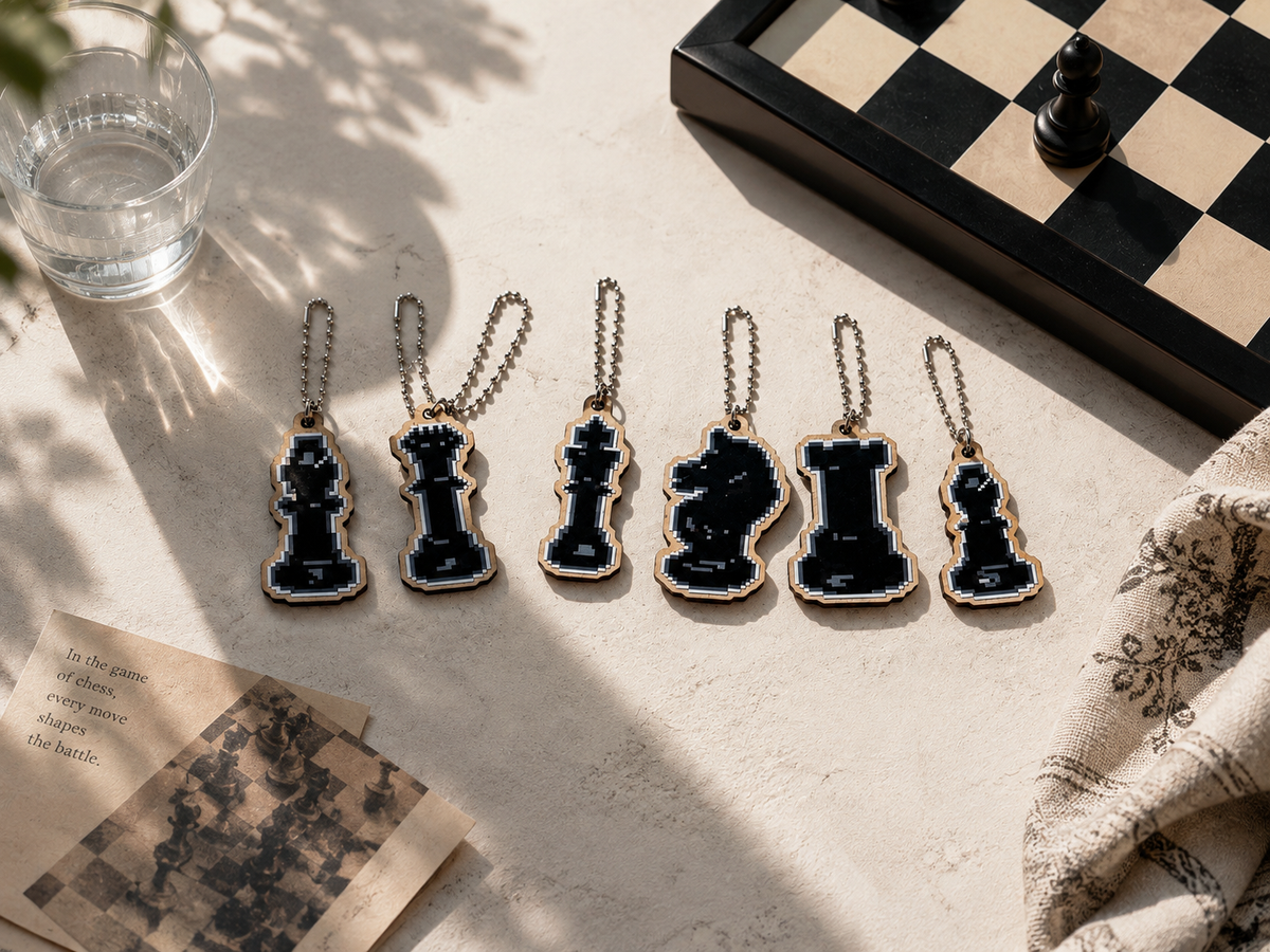 Chess blind box keychain six-design collection