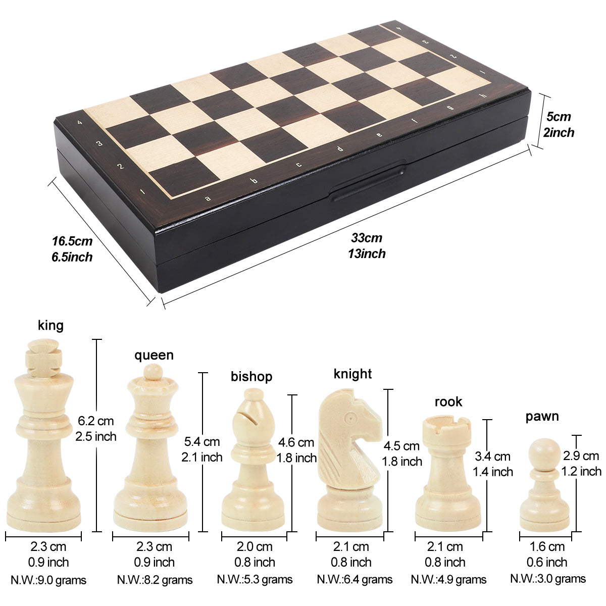 LEAP -WG-CS13WM- Magnetic Chess Set-Foldable Edition