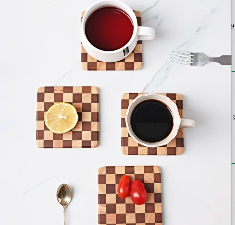 Checkerboard Wood Coaster