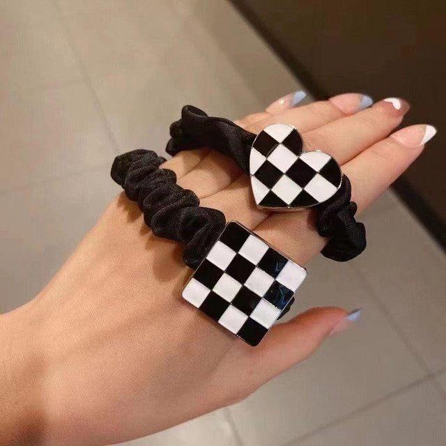 Checkerboard Metal Hair Tie