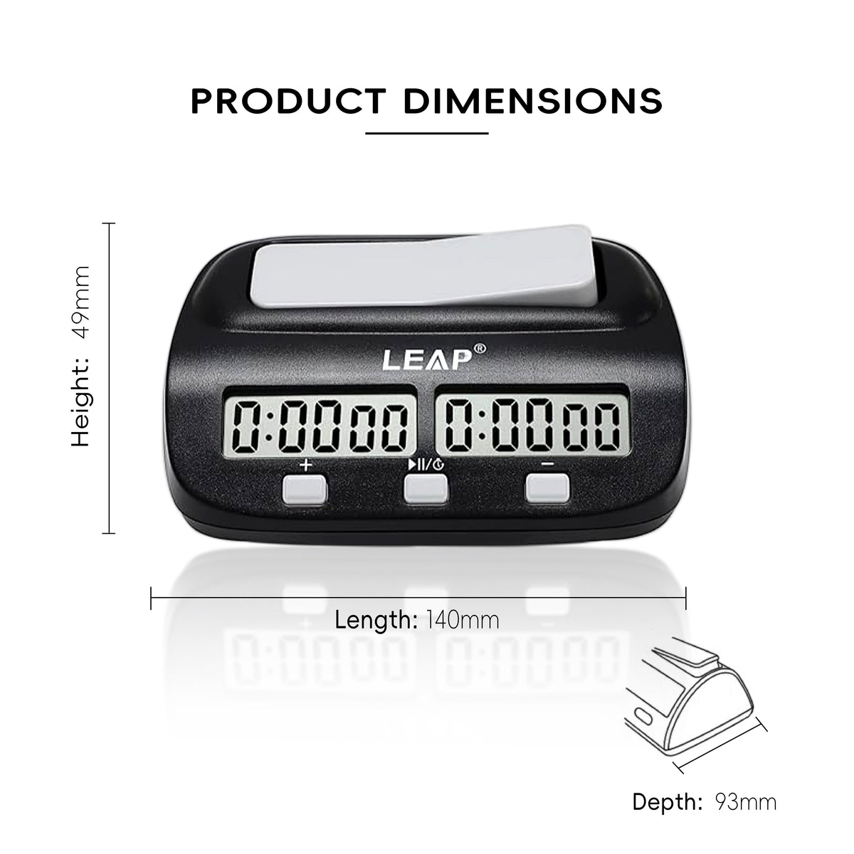 LEAP PQ9907S Digital Chess Clock - Global Bestseller (Sleek MatteBlack Edition)