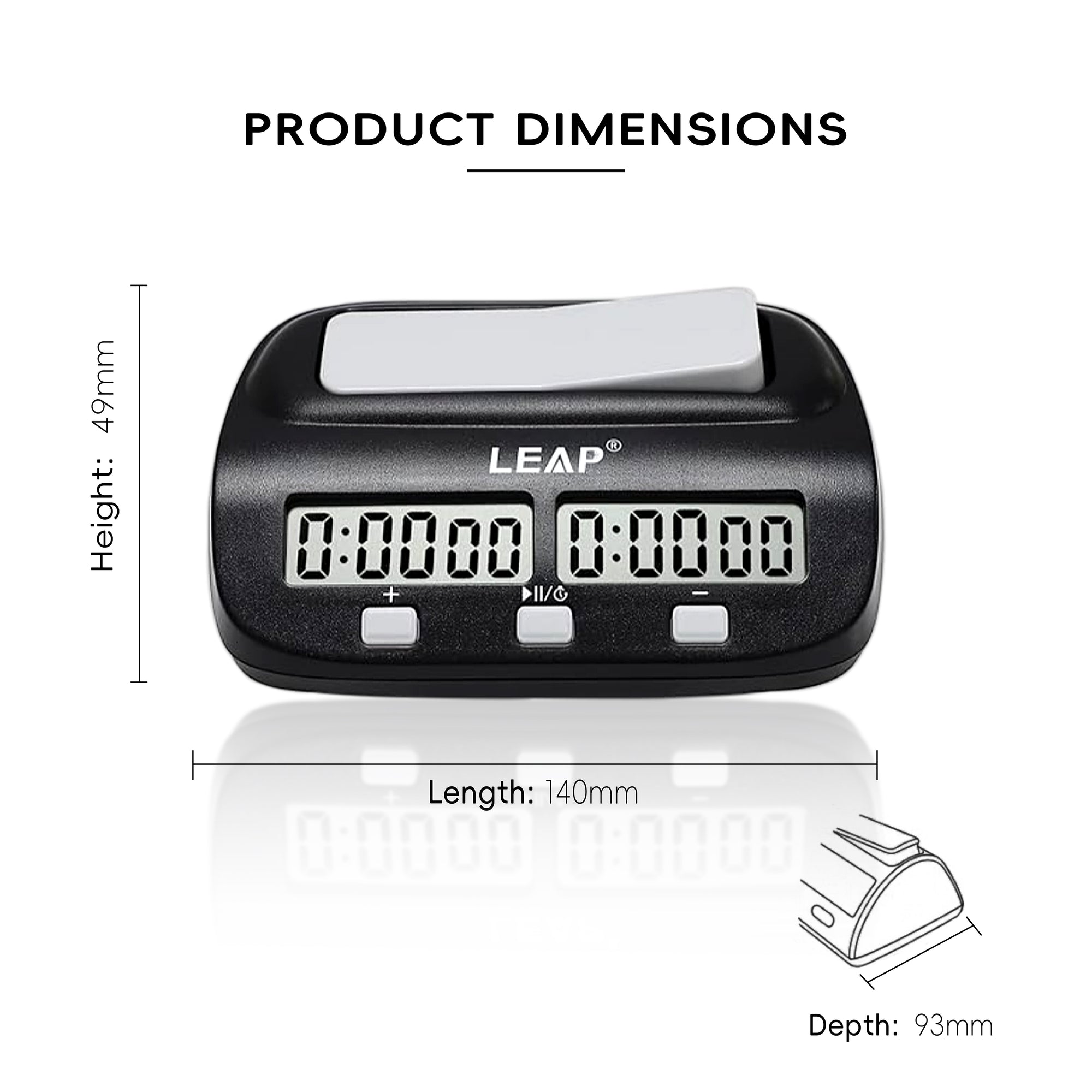 LEAP PQ9907S Digital Chess Clock - Global Bestseller (Sleek MatteBlack Edition)