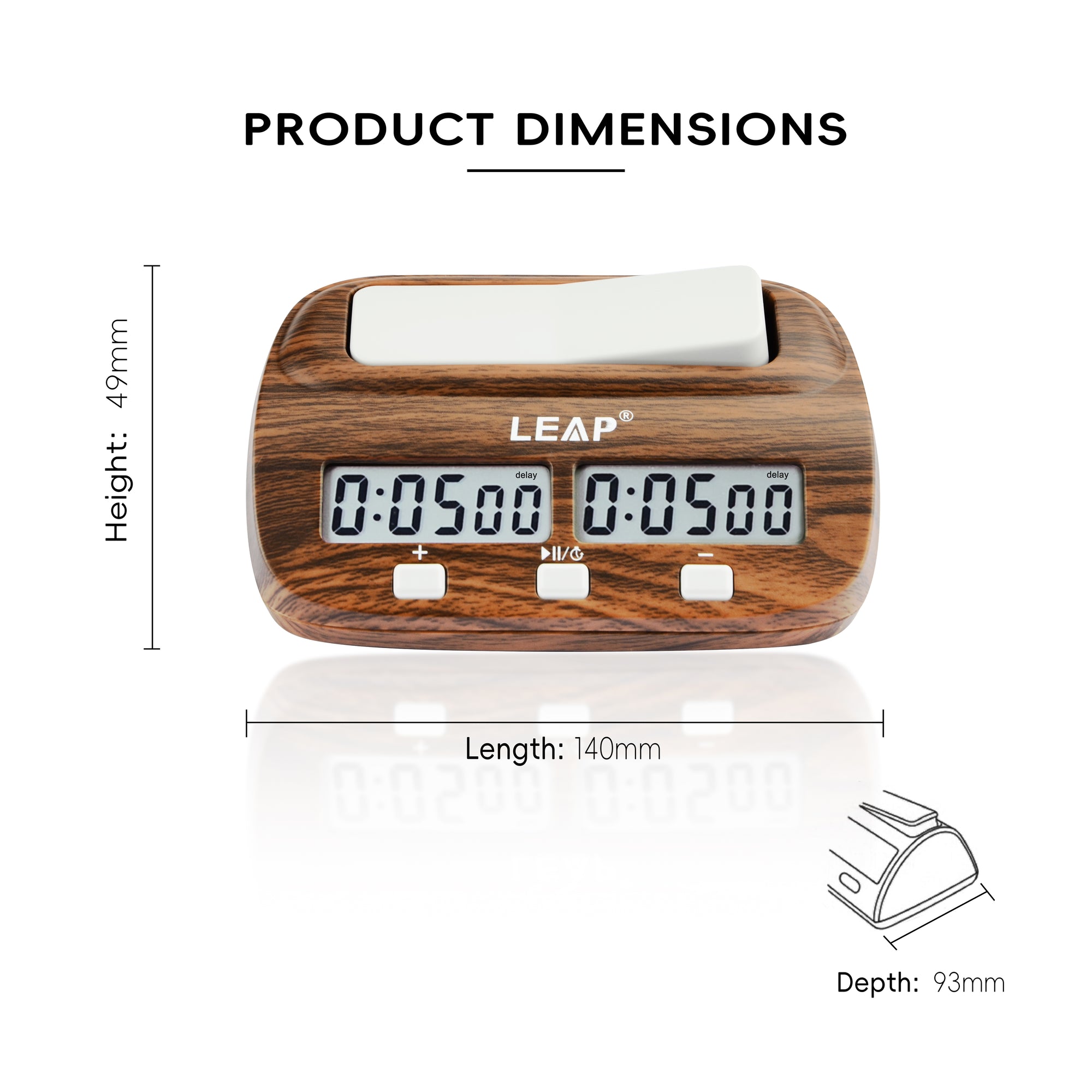 LEAP PQ9907S Classic Wood Grain Edition - Retro Aesthetic Digital Chess Timer