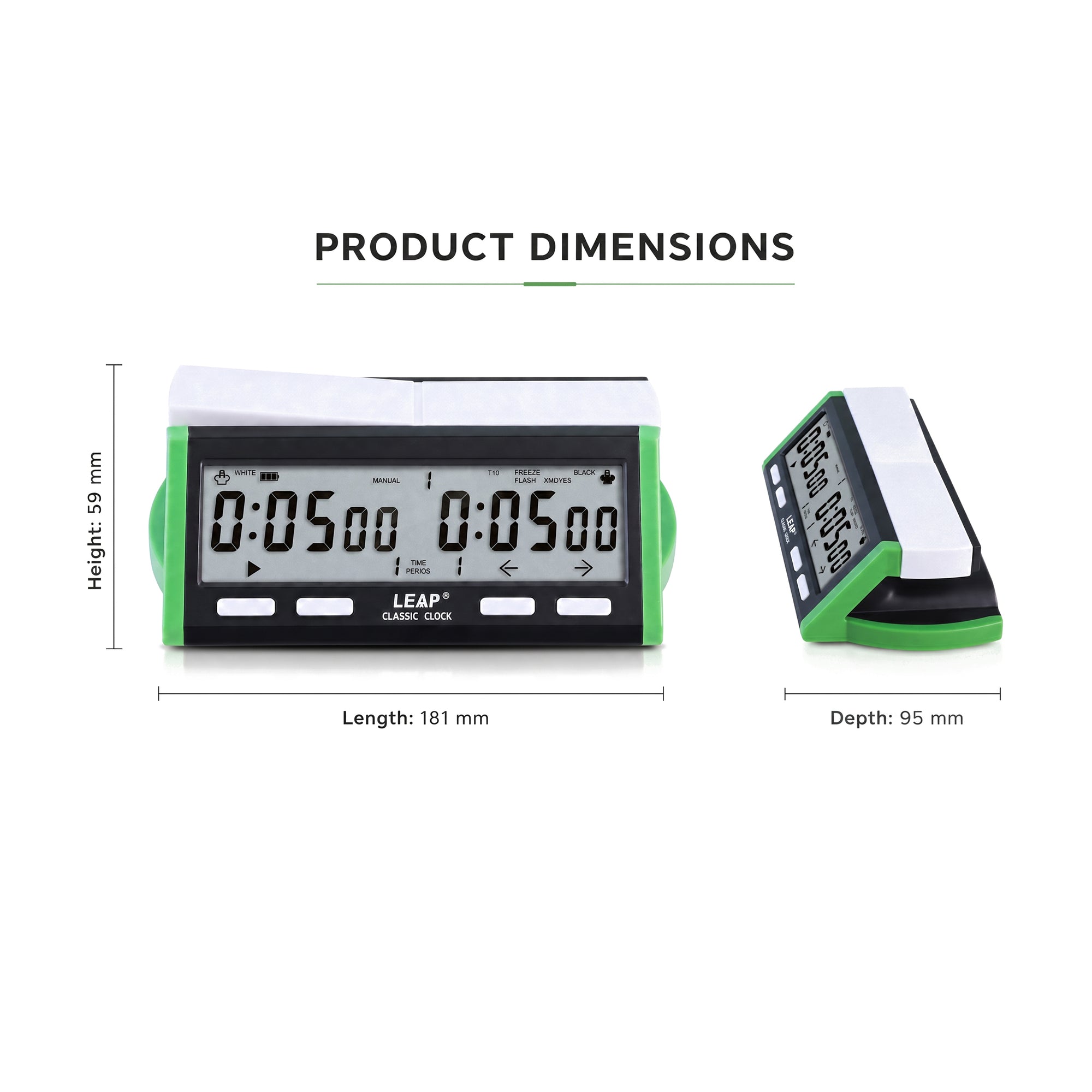 LEAP PQ9918 FIDE Certified Digital Timer - Extra Large Screen Tournament Clock