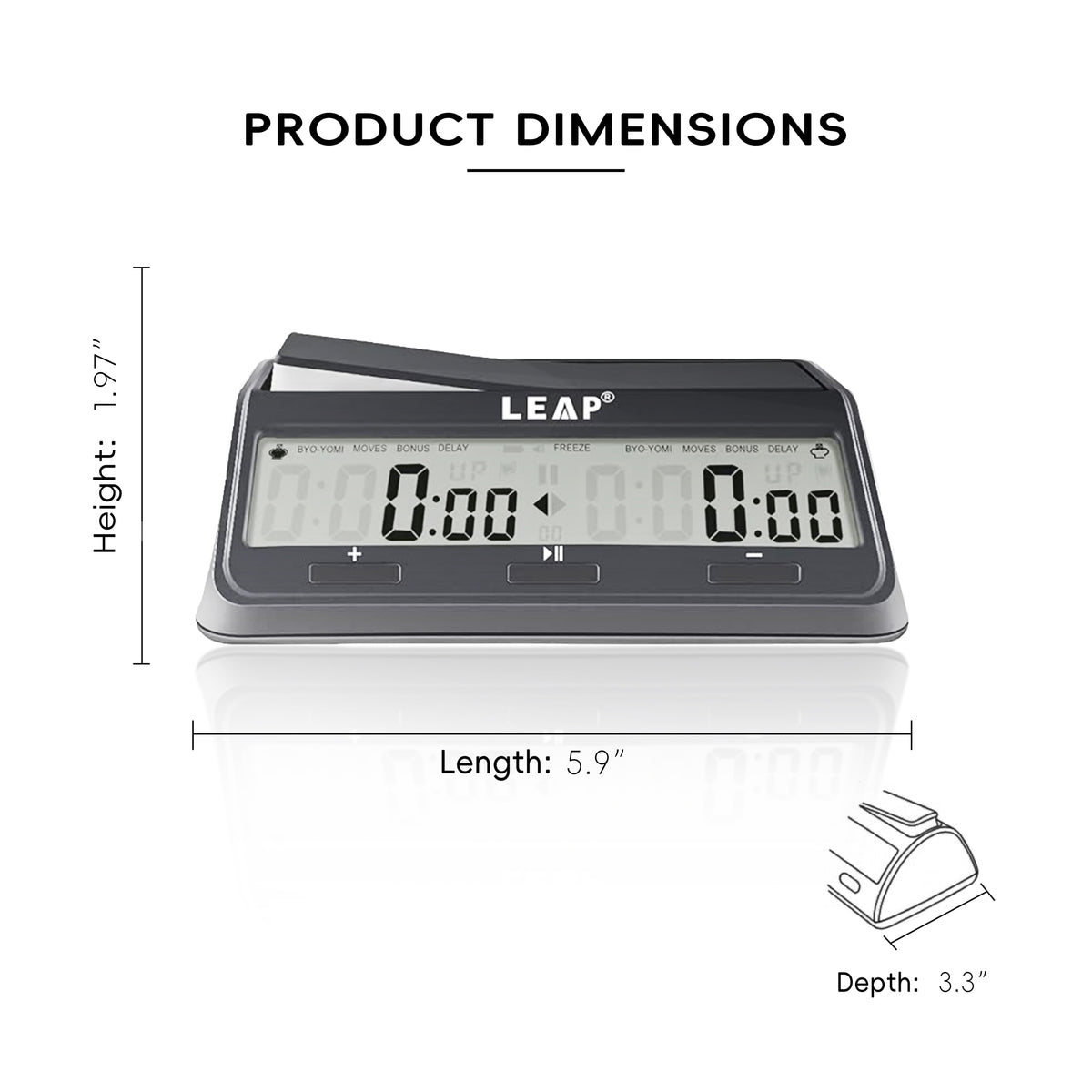 LEAP PQ9921 -PRO CHOICE-Digital Chess Timer - High-Visibility Lever & Multi-Mode Programming