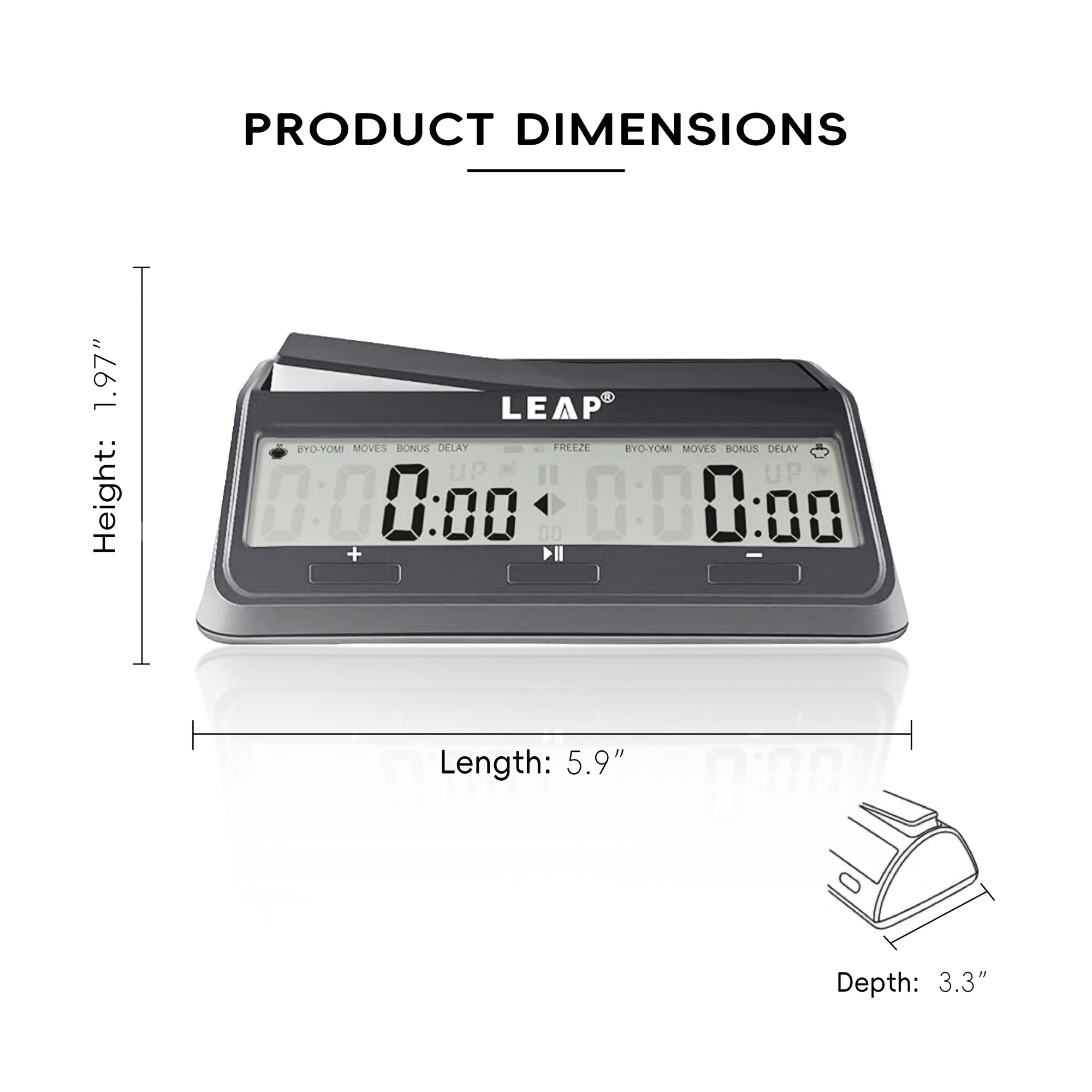 LEAP PQ9921 -PRO CHOICE-Digital Chess Timer - High-Visibility Lever & Multi-Mode Programming