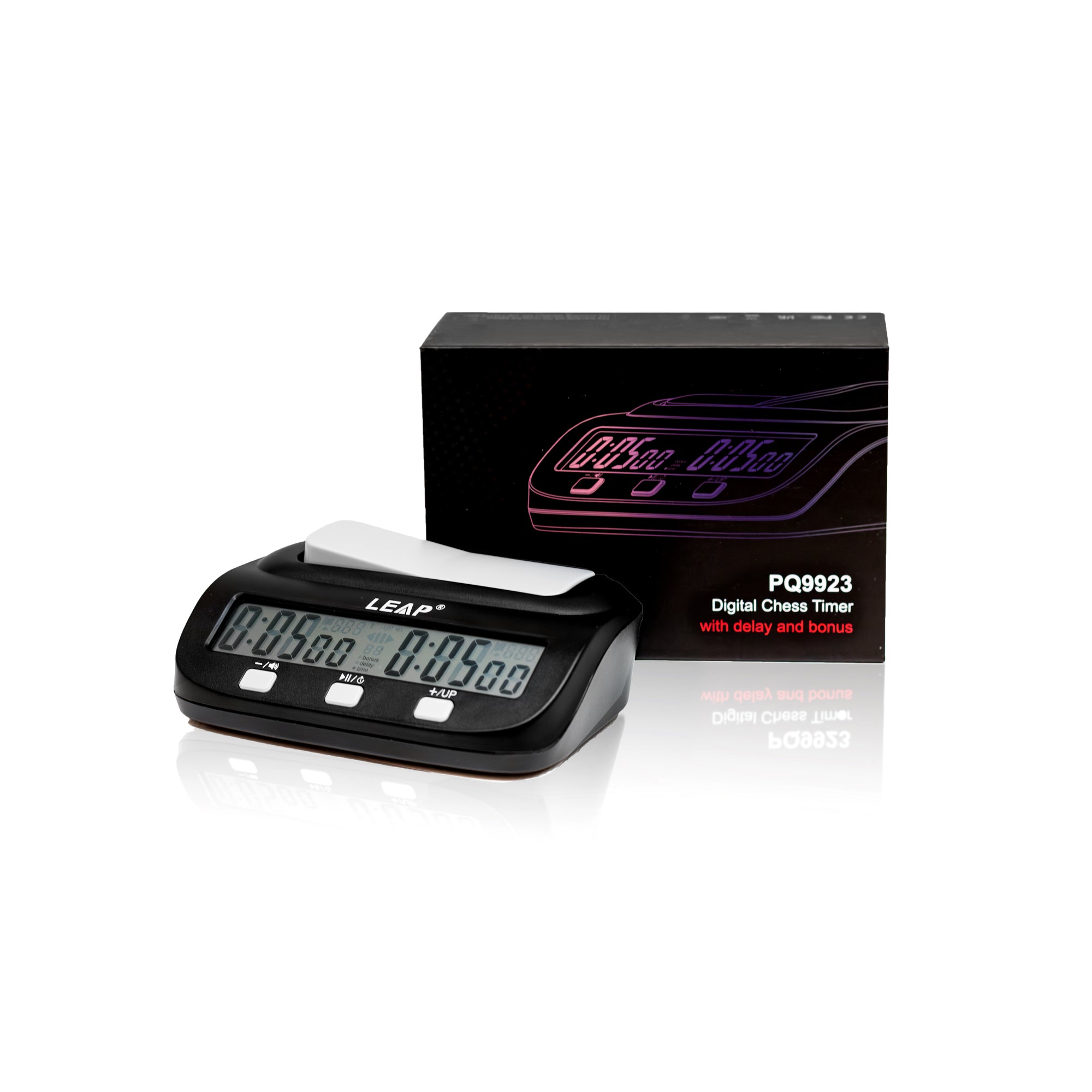 LEAP PQ9923 Digital  BLACK Chess Timer - Reliable Universal Standard for Clubs & Schools