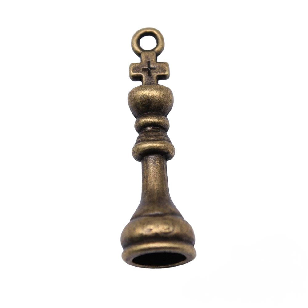 Ancient Silver Chess King Pendant